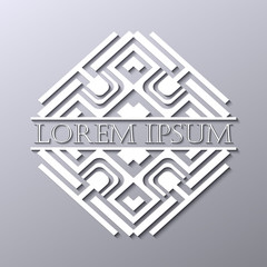 Luxury art deco white vector frame. Label for logo, badge for club, bar, cafe, restaurant, hotel, boutique.