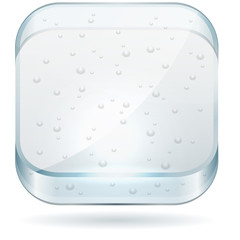 Square carbonated water stylized button