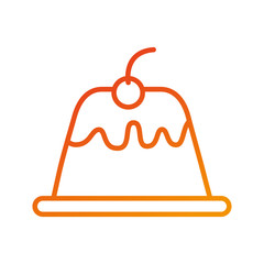 pudding with syrup dessert with berry tasty