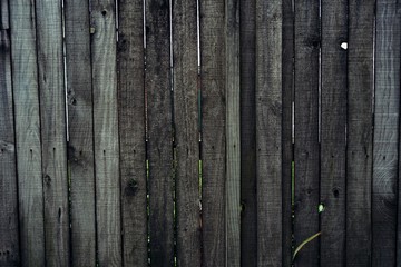Fototapeta premium Close up of line dark brown wooden fence.striped wooden fence background.vertical wooden fence wall.