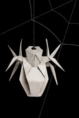 Origami spider isolated