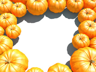 Orange panpkin frame autumn background