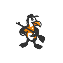 Bird with rifle vector logo