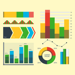 Design diagram chart elements vector illustration of business flow sheet graph infographics data template