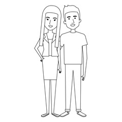 lovers couple avatars character