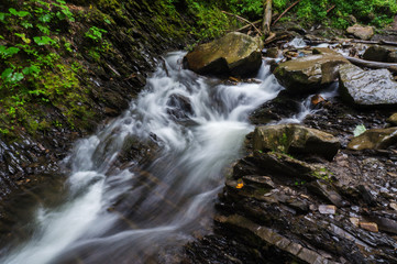 The mountain river flows