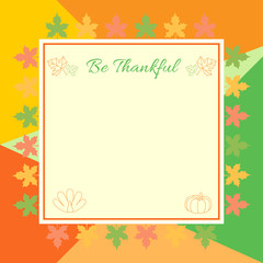 Happy thanksgiving day celebration background and border template