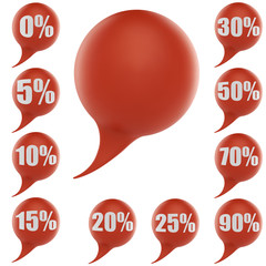 Red speech bubbles discount tags