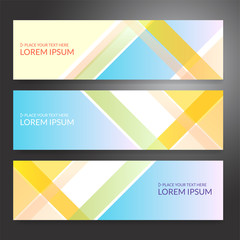 Set of horizon abstract colorful banner background with copy space