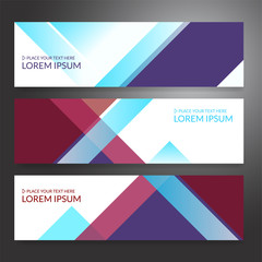 Fototapeta premium Set of horizon abstract colorful display banner background with copy space