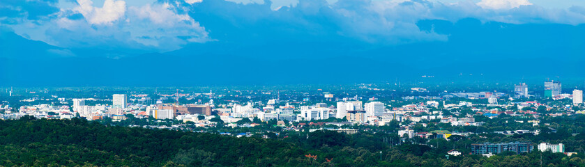 Obraz premium Panorama Skyline Cityscape Building Chiangmai city , thailand