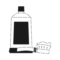 toothpaste and toothbrush icon over white background vector illustration