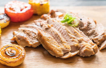 grilled pork steak