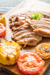 grilled pork steak