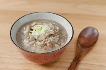 玄米とキノコのおじや
