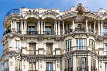 Traditional antique city building in Madrid