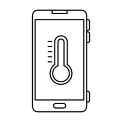 smartphone with thermometer weather application