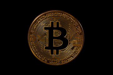 bitcoin on black background