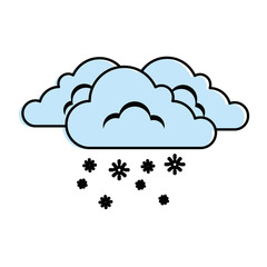cloud weather with snowflakes