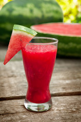 Freshly made watermelon smoothie