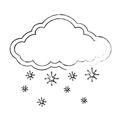 cloud weather with snowflakes
