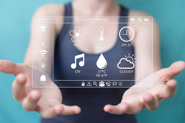 Businesswoman eco house concept 3D rendering