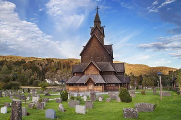 Fototapete Skandinavien Heddal Stave Church