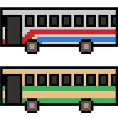 vector pixel art bus