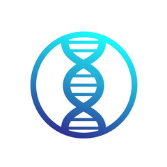 dna strand icon in circle