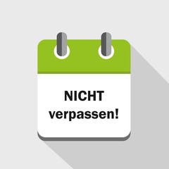 nicht verpassen kalender grün