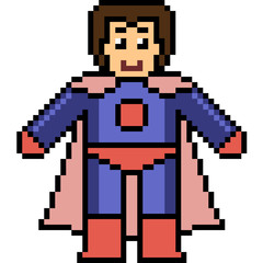 Fototapeta premium vector pixel art superhero