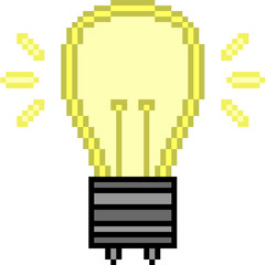 vector pixel art bulb