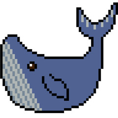 vector pixel art whale