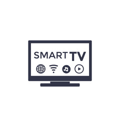 Smart tv icon on white