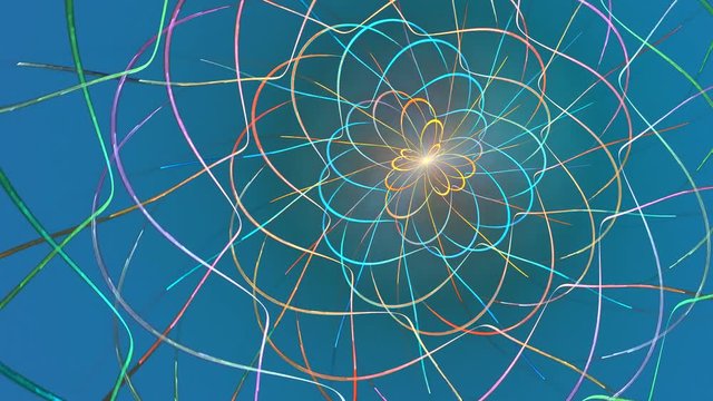 Fractal loop background with abstract shapes. High detailed loop