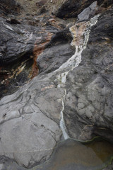 Eroded slate Tregardock Beach Cornwall