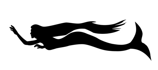  silhouette of a mermaid,
