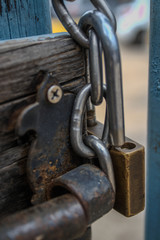 Padlocked door