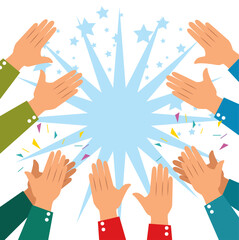 human hands clapping ovation applaud hands vector illustration graphic design