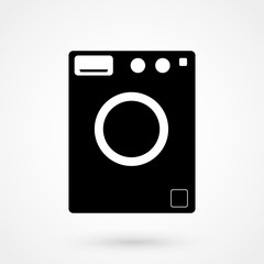 Washing machine icon. Home appliances symbol. Flat sign on white background. Vector