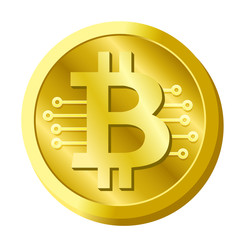 Golden bitcoin cryptocurrency digital currency vector isolated