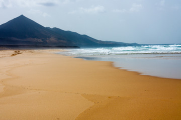 beautiful cofete sandy beach fuerteventura