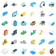 Energy icons set, isometric style
