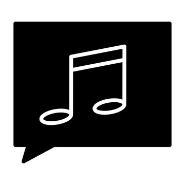Music note silhouette icon. Vector pictogram