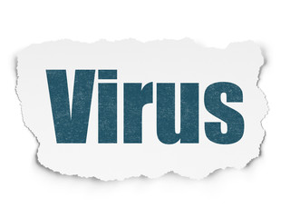 Protection concept: Virus on Torn Paper background