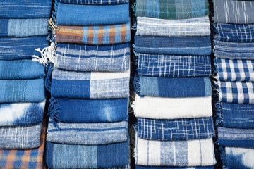 pattern and texture cotton scarf handicraft indigo 
