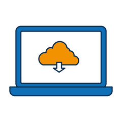 laptop computer icon over white background vector illustration