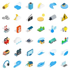 Vitality icons set, isometric style