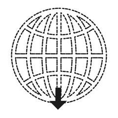 global sphere icon over white background vector illustration