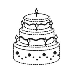 birthday cake with candles icon over white background vector illustration
